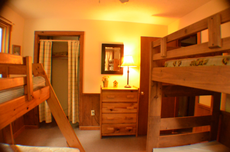 Sample of the bedrooms in Laurel lodge. Each room accommodates about four guests