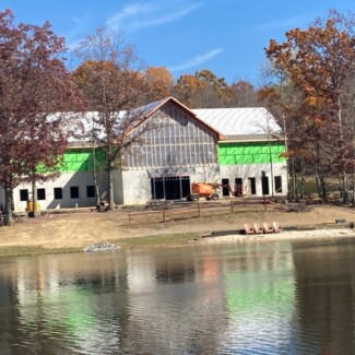 10-23-24 Front of lodge with tarps